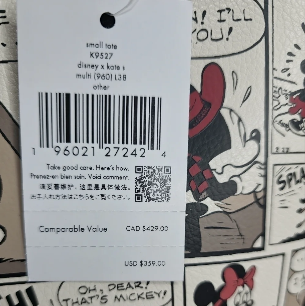 NWT Disney X Kate Spade New York Small Tote